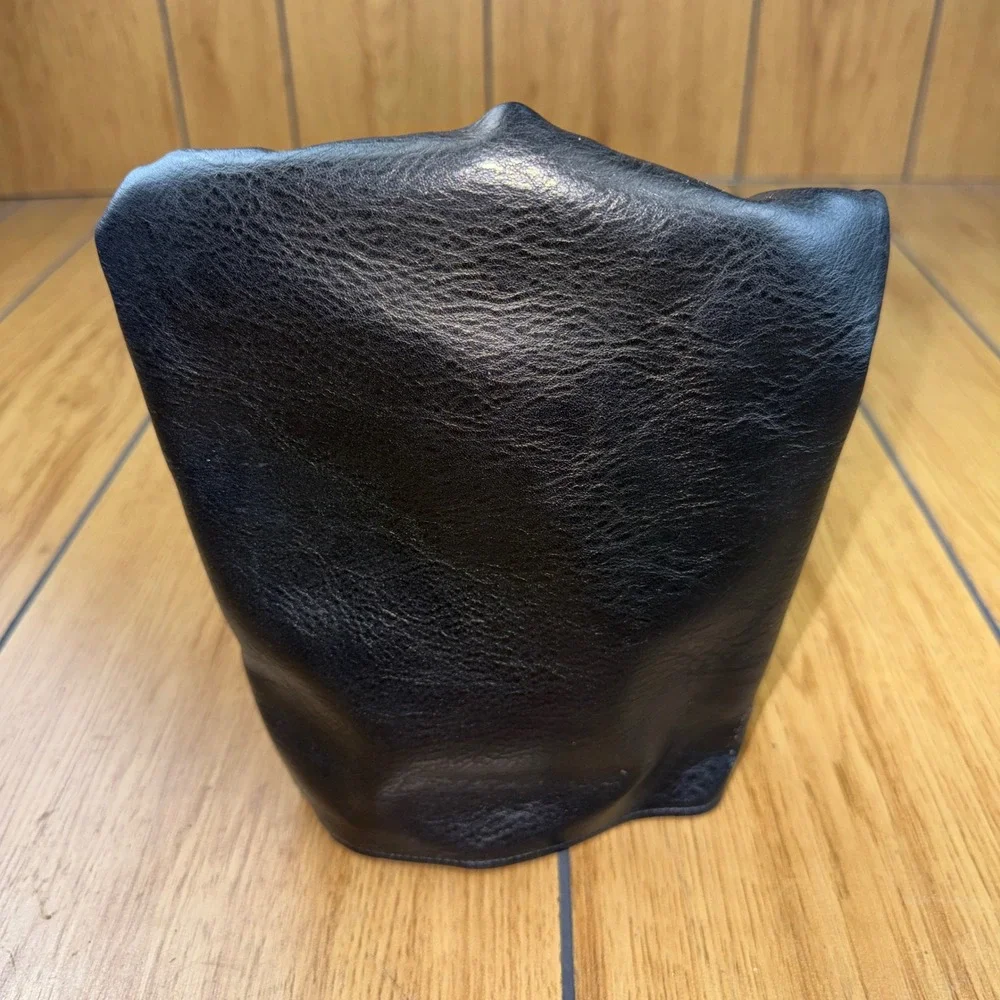 Vintage Biker Leather Jacket Wine Bottle Cooler Sleeve with Freezing Elements